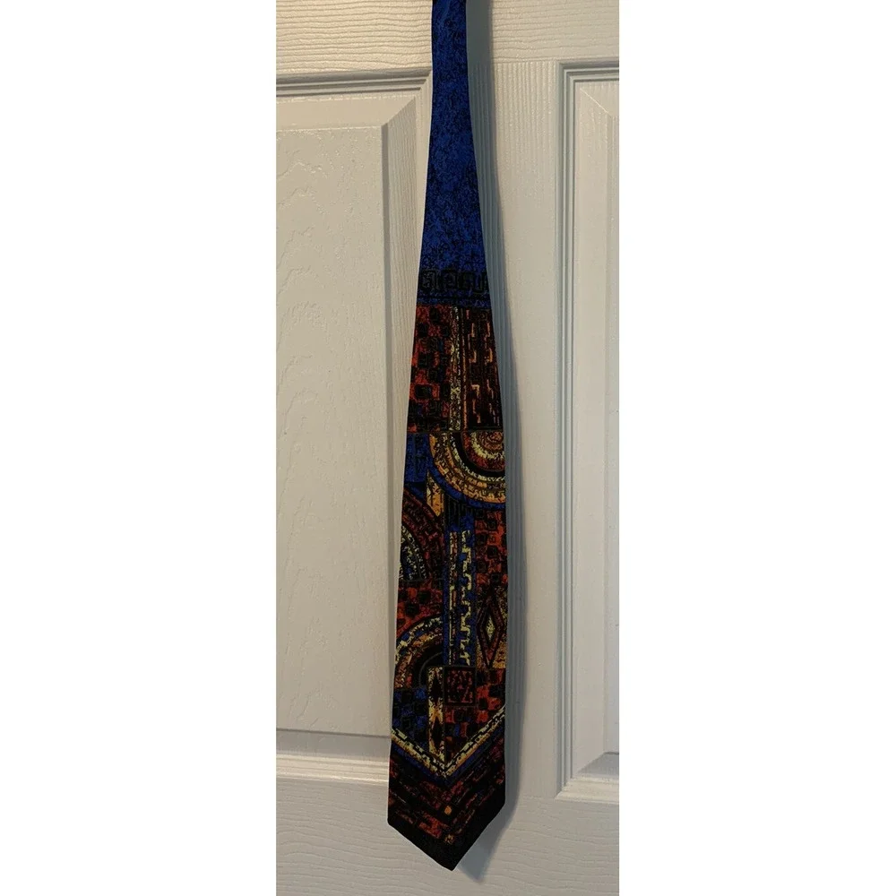 Ziedler and Zeidler Men's Neck Tie 100% Silk Made In Italy Abstract Geometric
